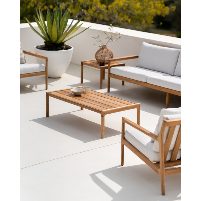 Jack Outdoor Teak Coffee Table, 25.6" x 59.1" x 13.8"