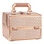 Trousse de maquillage beauté pour femme avec boîte à cosmétiques et organisateur de bijoux verrouillable avec clés et miroir 2 plateaux transportant une poignée avec boîte de rangement de maquillage - or rose