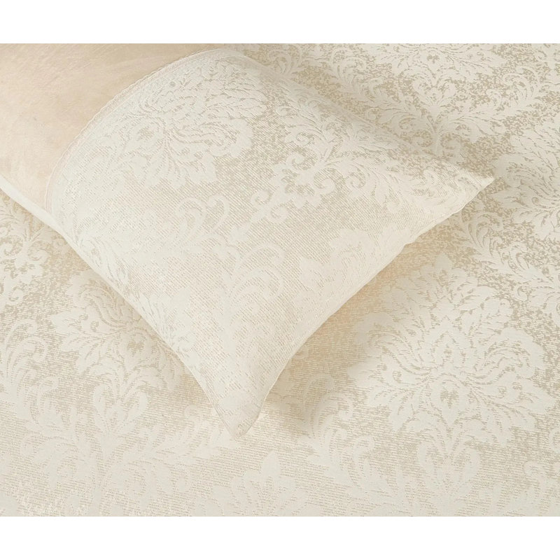 Polyester Floral Duvet Cover, King Duvet Cover + 2 Pillowcases, Beige Floral