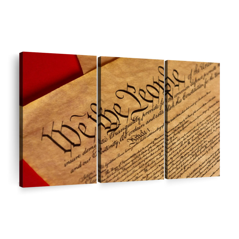 «Constitution On Parchment» sur toile, H 20 po x l 33 po x P 1,25 po