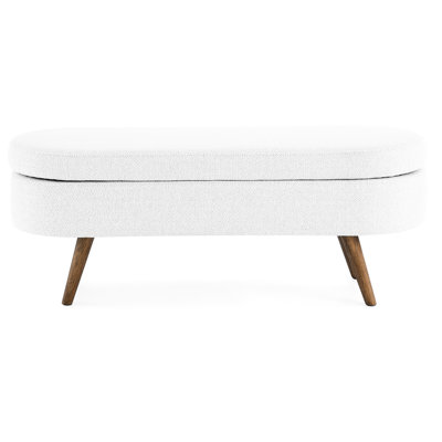 Faringdon Oval Storage Ottoman with Rubber Wood Legs