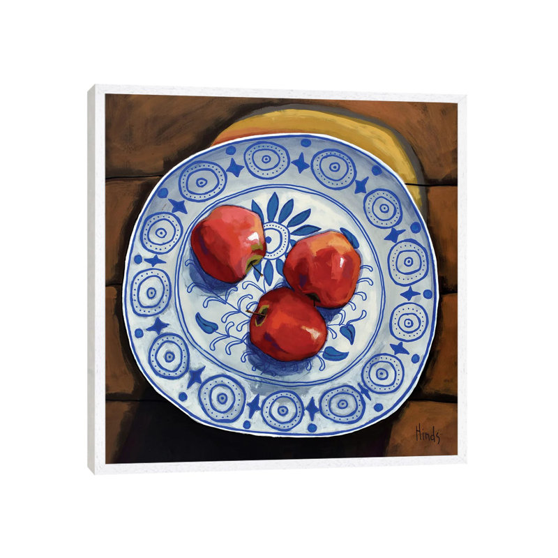 Apples In A Bowl by David Hinds - Gallery-Wrapped Canvas Giclée on Canvas, White Floater Frame, 66.04 cm H x 66.04 cm W