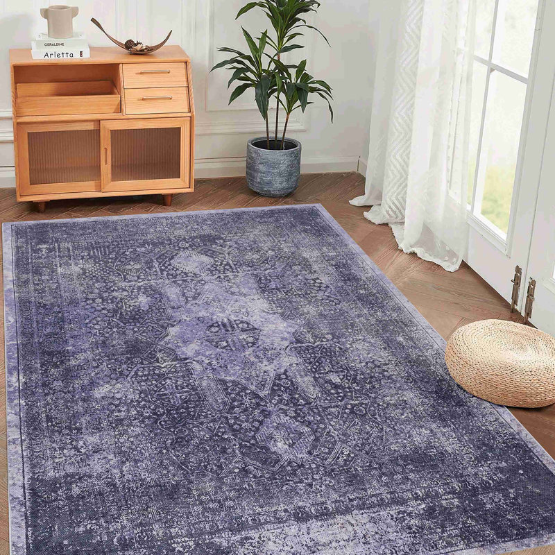 Washable Rug Area Rug, Rectangle 6' x 9'