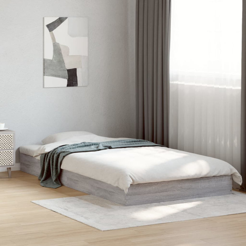 Vidaxl Bed Frame Engineered Wood, Grey Sonoma, European Double (140 x 200cm)