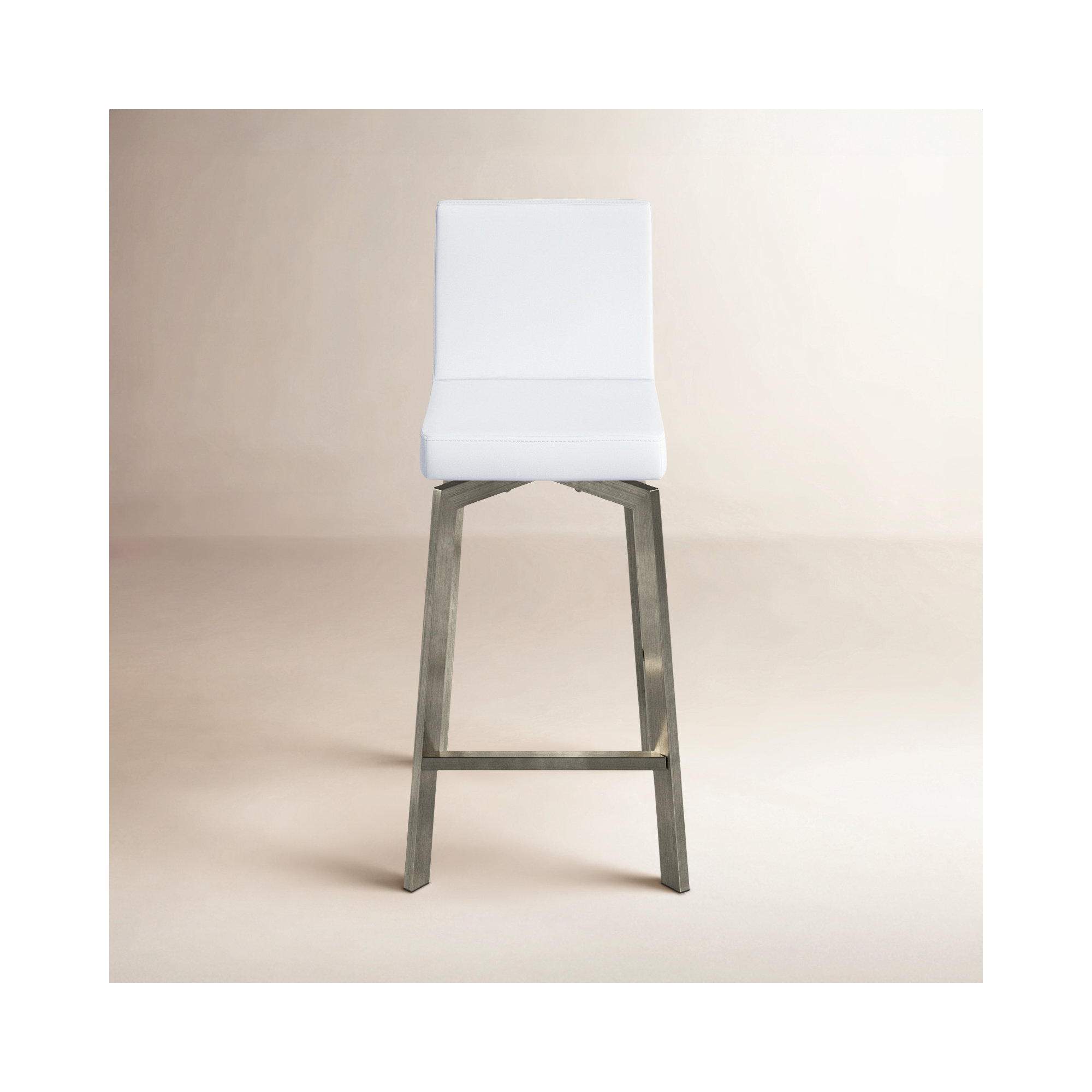 Ross Swivel Counter and Bar Stool, White, Counter Stool (26" Seat Height)