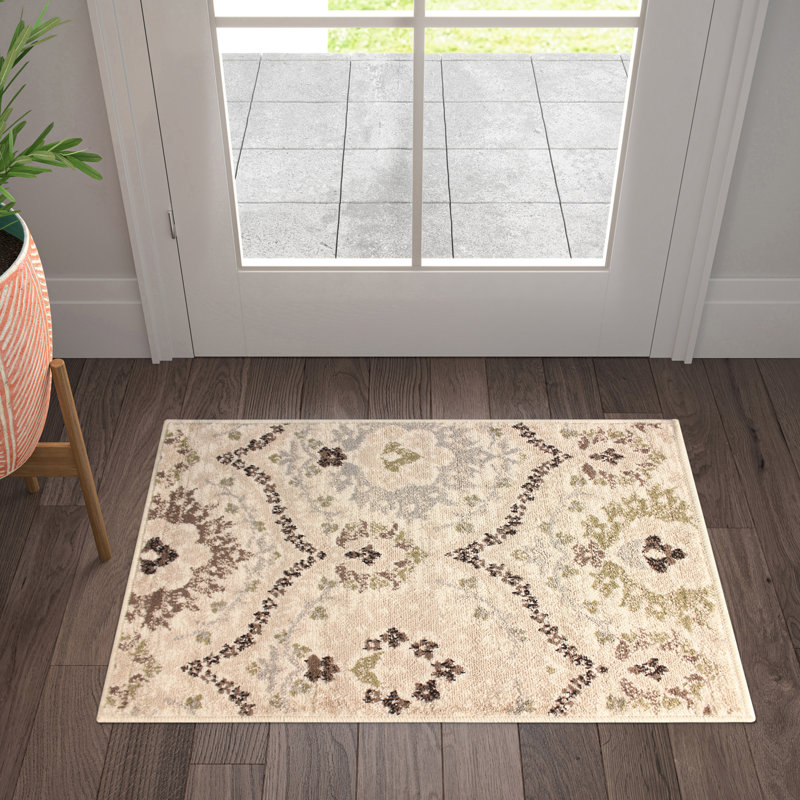 Fanrum Floral Damask Multicolor  Area Rug, Rectangle 3' x 5'