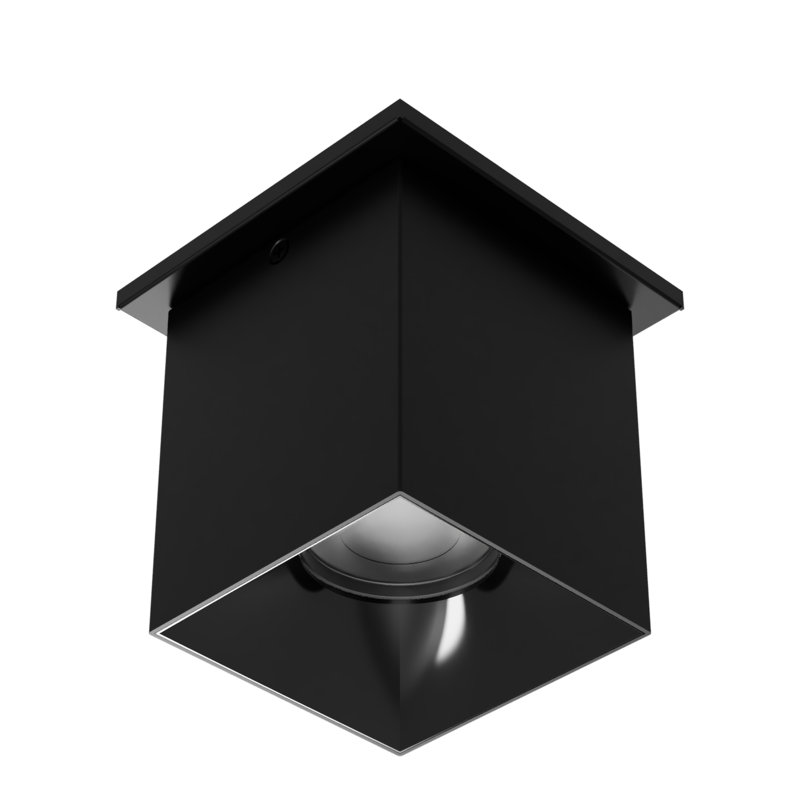 Plafonnier encastré 5 lumières Zoron Square, Noir, H 4,5 po x l 3,63 po x P 3,63 po