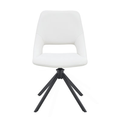 Comfortable Swivel Dining Room Chair, Metal Kitchen Chairs With Goldmesh Scratch-Resistant Leather And High Back
