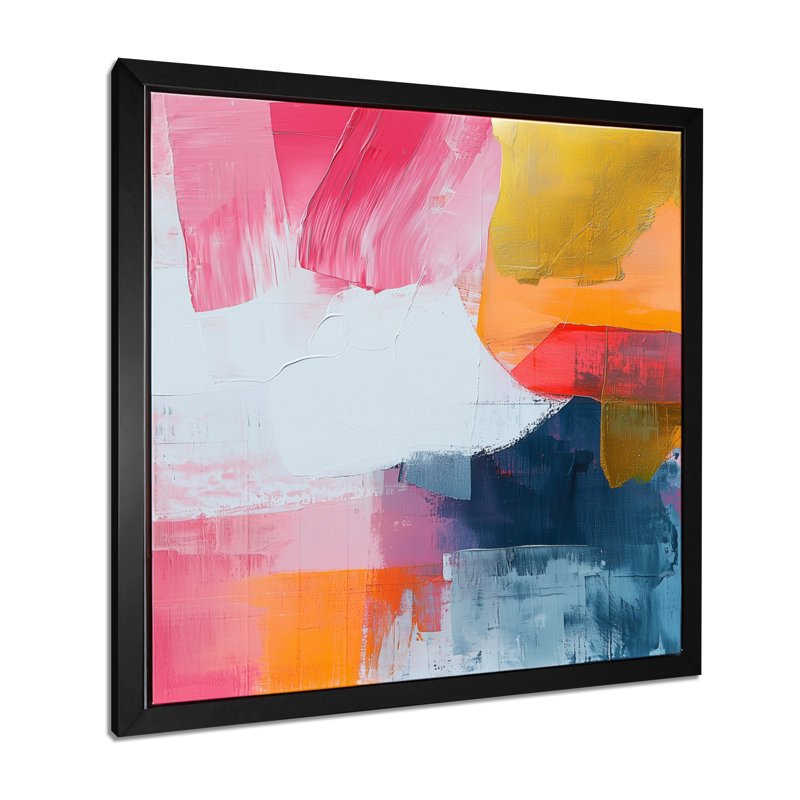 Saltzman géométrique or rose et gris forme pure VII - art géométrique abstrait, Noir, noir, noir, noir, H 16 po x l 16 po