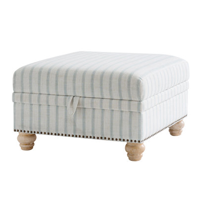 Laura Farmhouse Ottoman With Solid Wood Legs by Alcott Hill
