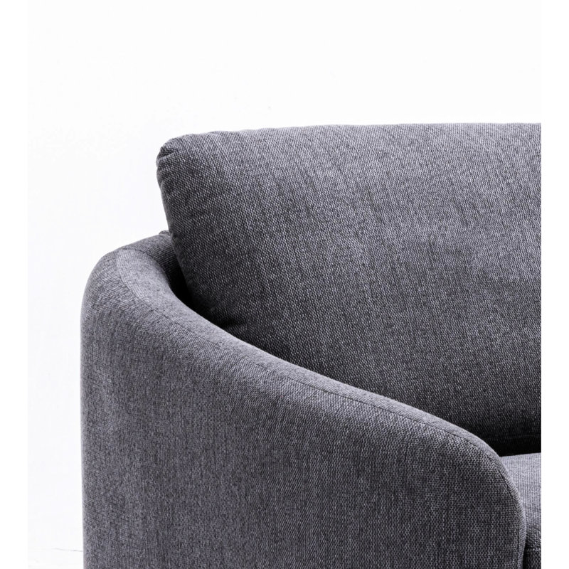 Canapé modulaire en lin gris chic, ajout de table d'appoint stable, siège contemporain, conception confortable