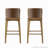 Indoor Walnut Finished Wooden Barstool, Set of 2