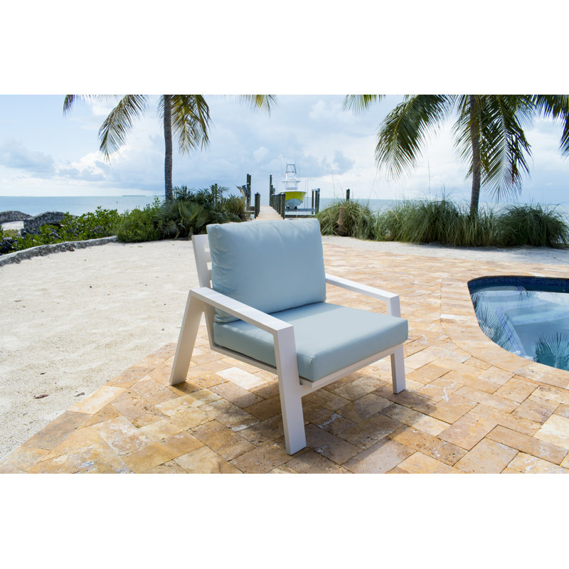 Mykonos 5 - Person Outdoor Seating Group with Cushions, Canvas Air Blue Sunbrella® Canvas