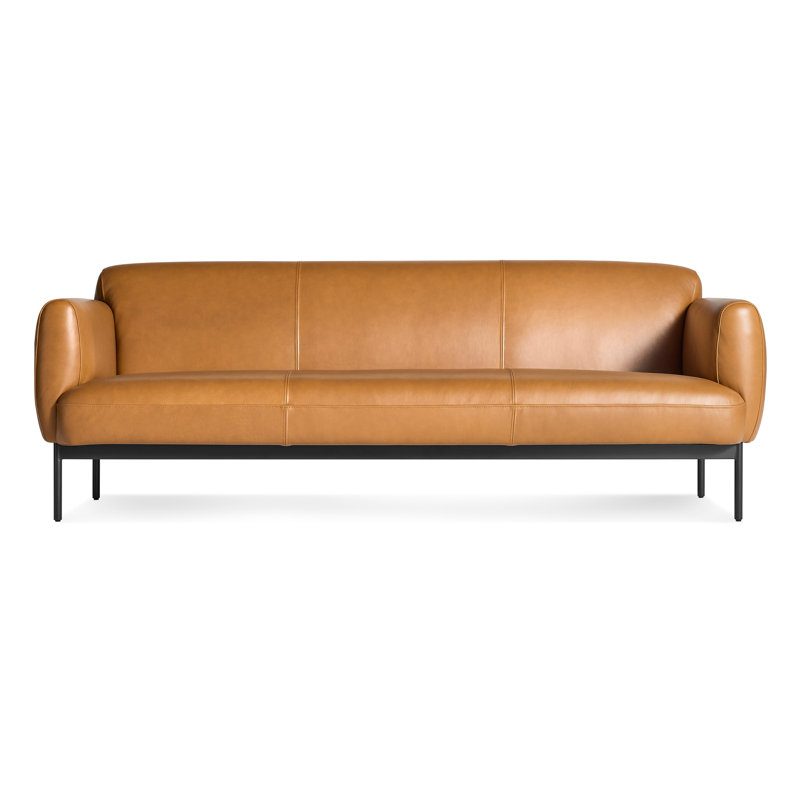 Puff Puff Leather Sofa, 31" H x 87" W x 35" D