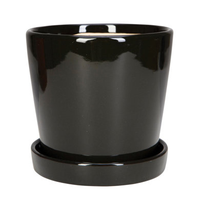 Tapered Cylinder w/ Saucer - Black
