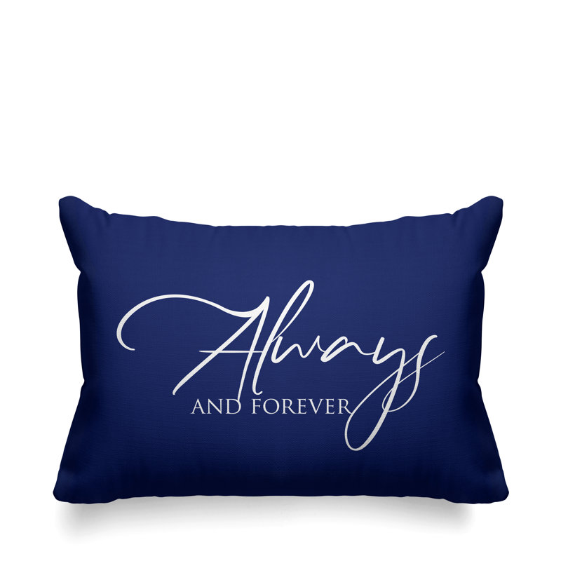 Housse et insert de coussin rectangulaire extérieur Aspire Always and Forever, Bleu marine