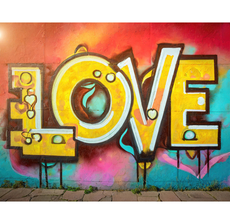«Love 21» par Stephen Chambers, reproduction sur toile tendue, H 15 po x l 18 po x P 1,5 po