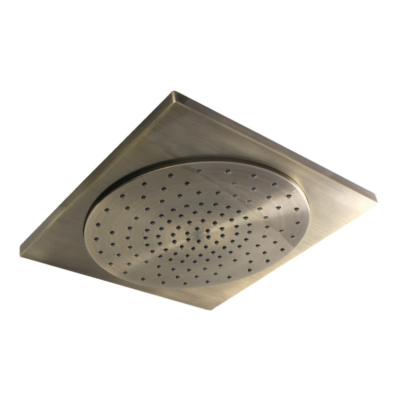 Pomme de douche carrée en goutte d'eau 12 pouces Kingston Brass Claremont, Laiton antique
