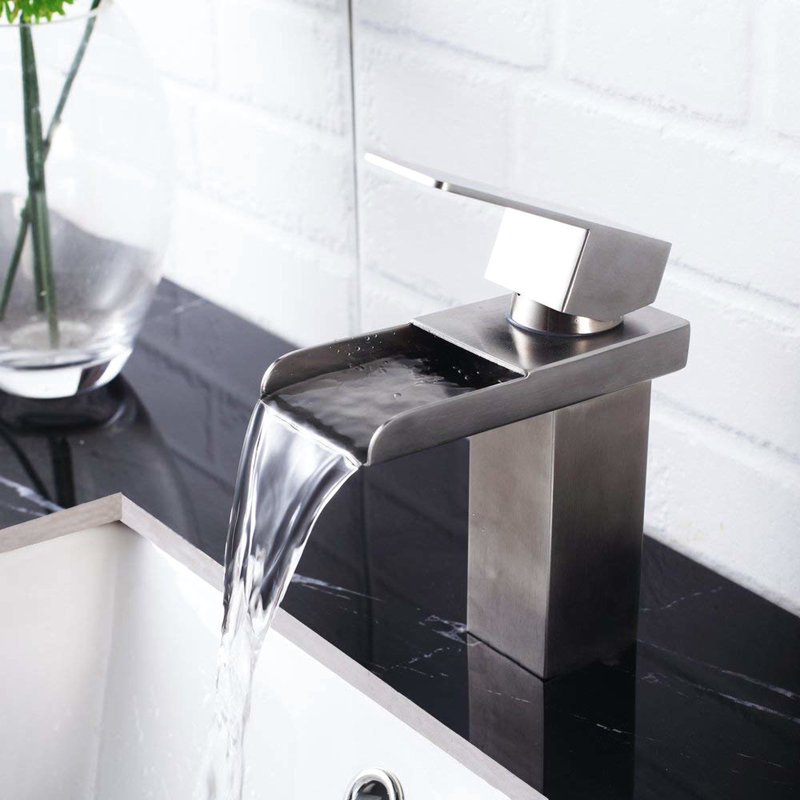 Bathroom Sink Attachment - Brushed Nickel, Single Handle, Hole Nickel Tap Hole, Ceramic Sheet Sealing Technology