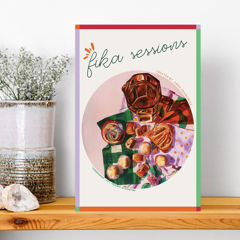 Art mural contemporain «Sweet Pastry Spread», H 18 po x l 12 po