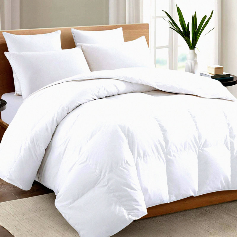 BreathableCool Queen Comforter - All Season Soft Spiral Fiber Quilted Duvet - Luxury Hotel Style White Comforter - 88"x88" - Premium 2100 Series