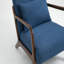 Chaise d'appoint rembourrée en bois massif de 25,6 po de largeur Mid-Century avec coussin supplémentaire-256597696