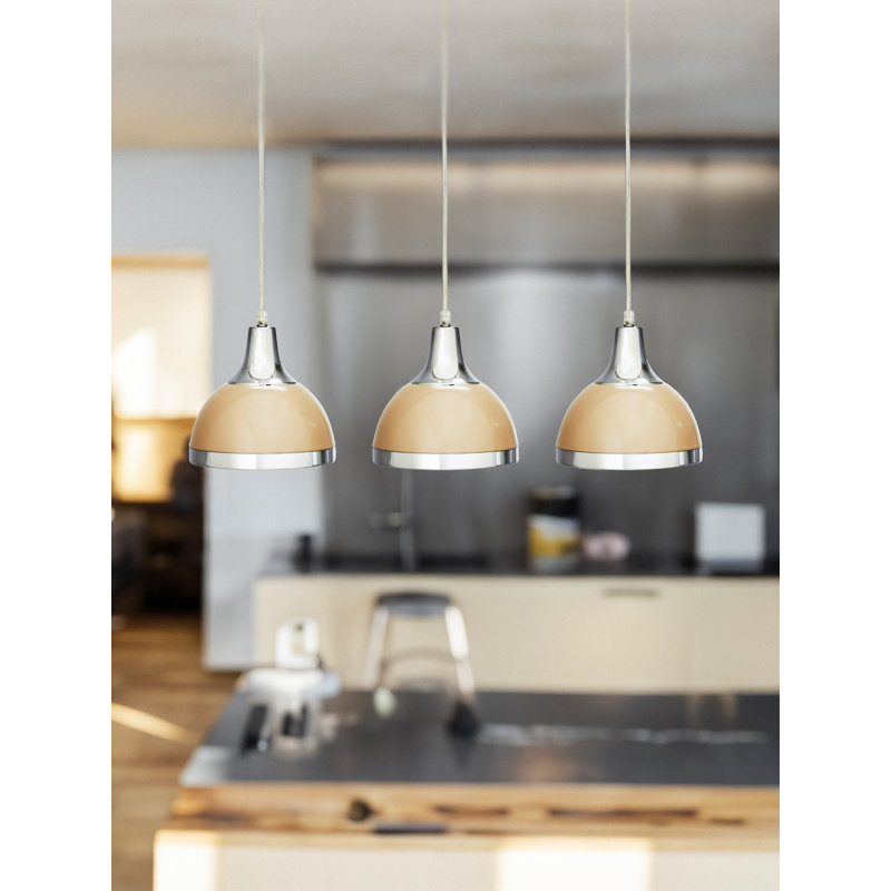 Elnora 3 - Light Chrome Kitchen Island Pendant, Clay