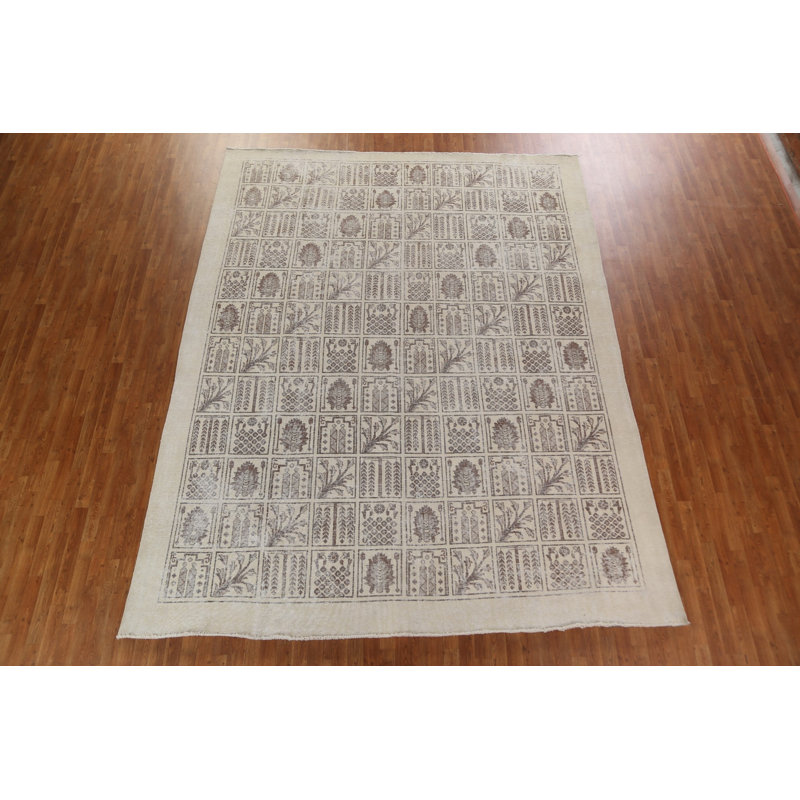 Tapis persan motif de jardin Tabriz noué à la main 10 x 12