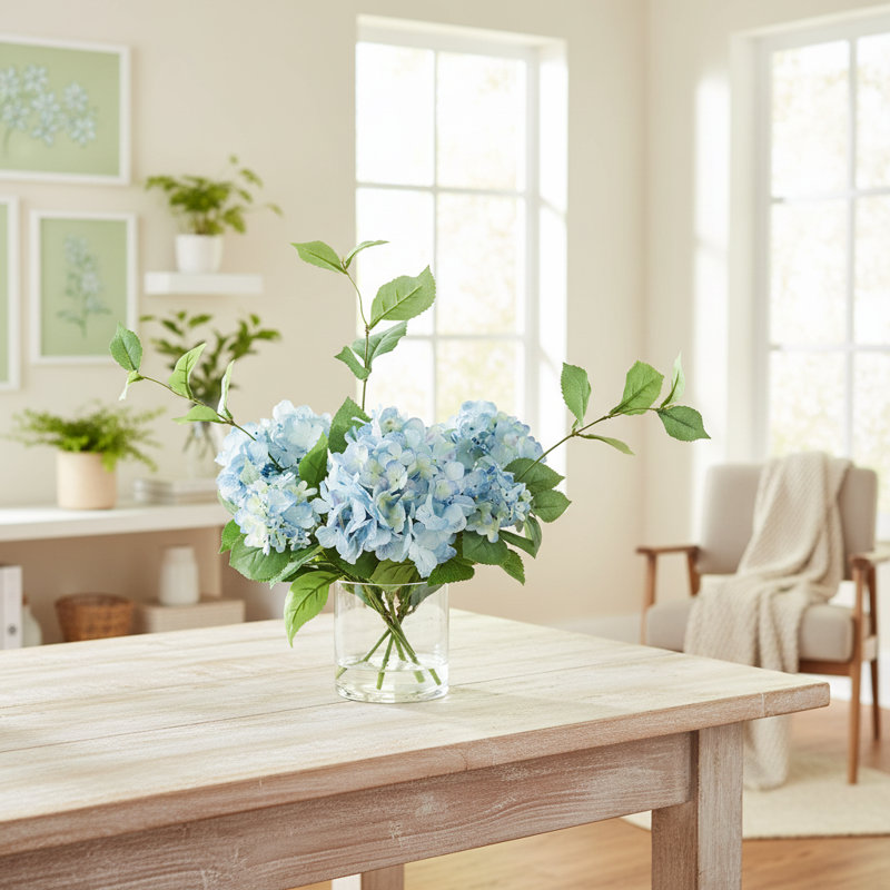 Spring Additions Hydrangea Flower Spray Arrangement, Blue