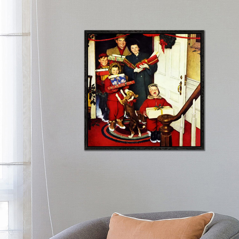 Norman Rockwell - Print on Canvas, Black Framed, 66.04 cm H x 66.04 cm W