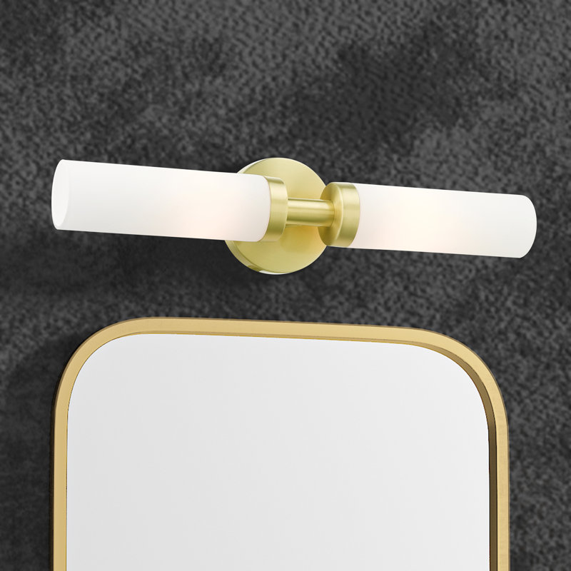 Charlesha 2-Light Dimmable Bath Bar, Satin Brass