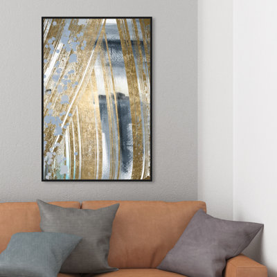 «Large Abstract Choint One, Modern & Contemporary Gray» par Oliver Gal, reproduction d'art graphique sur toile