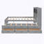 Lit plateforme double avec lit gigogne et tiroirs-680520438