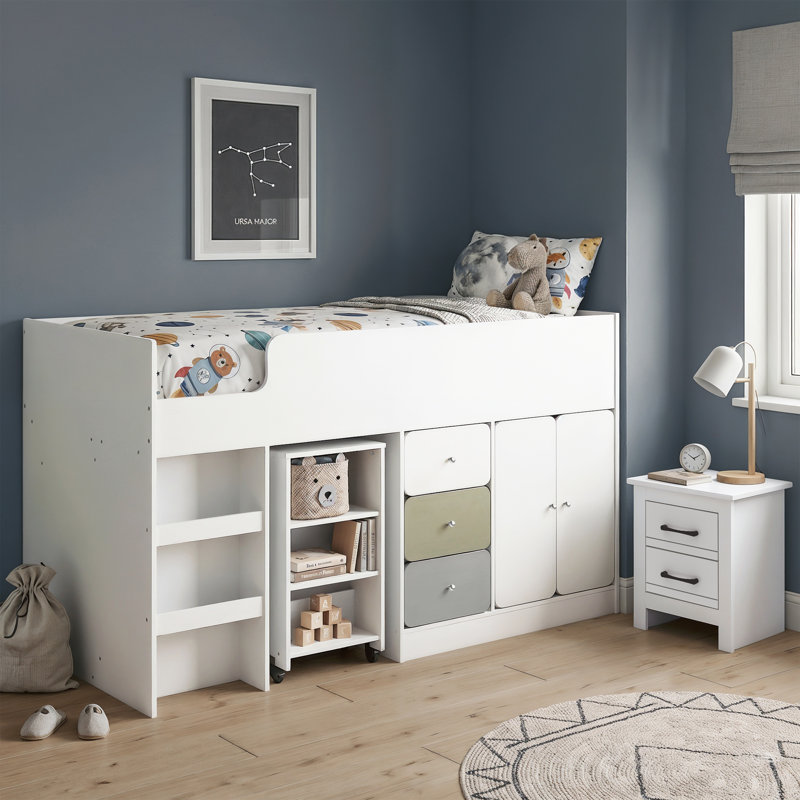 Liston Kids Midsleeper Bed With Matching Bedside Table Bedroom Set   