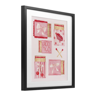 Fashion Chic Matchbook Composition Framed Print Under Glass, design by Nina Jacobs