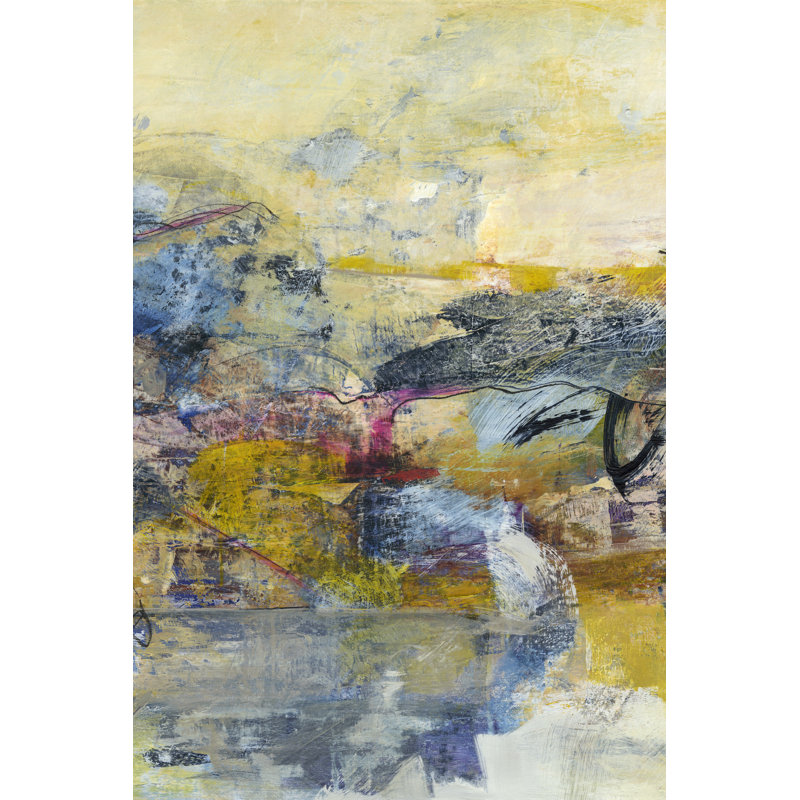 Textured Triptych II by Jodi Fuchs - Painting on Canvas, 30cm H x 20cm W, Black Floater Framed