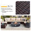 Ensemble de conversation 9 pièces pour terrasse en rotin avec foyer extérieur de 42 pouces et coussin de siège confortable-341449828