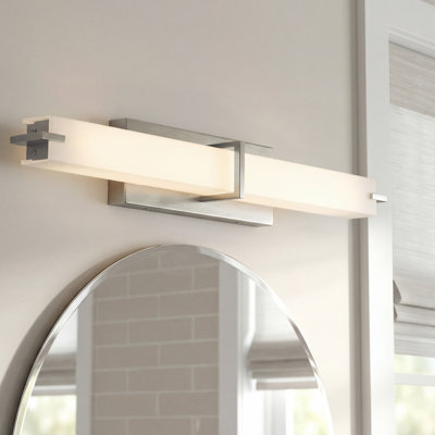 Barre de salle de bain DEL Carman 25,75 po en nickel brossé