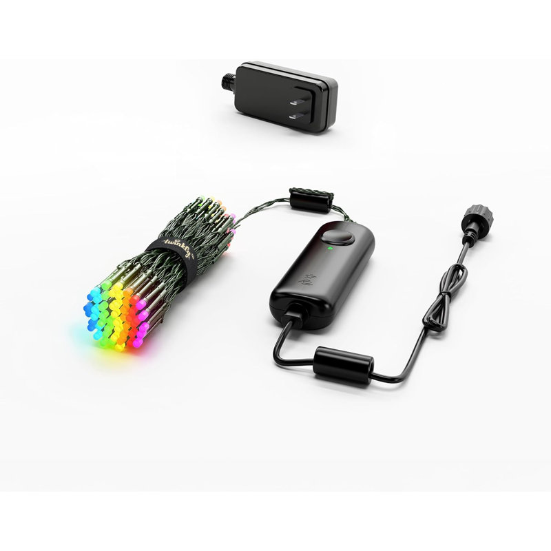 Twinkly Strings 100 Led Rgb, Led Light String For In- And Outdoor, Smart Led Lights, Mappable Leds, Compatible With Alexa And Google Home, Ip44, Controlled By App, Green Wire, 8m