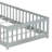 Kids Bed Soild Wood Platform Floor Bed With Safety Guardrails And Door For Bedrooms-925506650-925506651