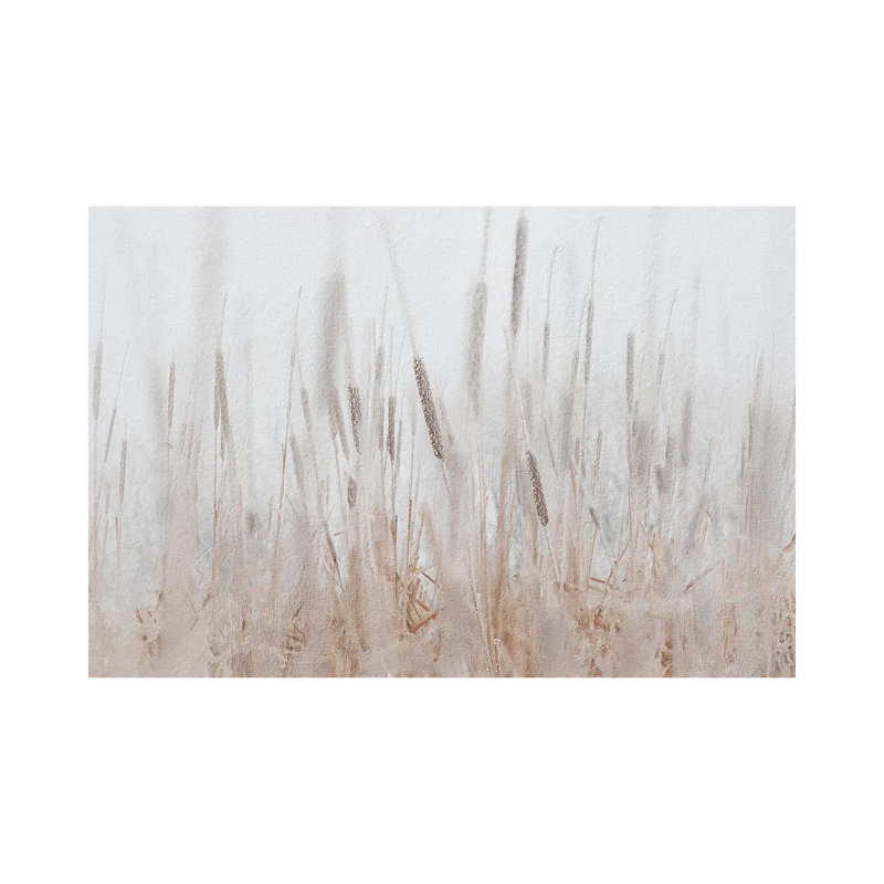Cattails Hoarfrost Painting by Nik Rave - Wrapped Canvas Gallery-Wrapped Canvas Giclée