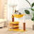 36.6 In Flower Cat Tree With Well-padded Perch, Cat Tower With Sisal Scratching Posts, Yellow
