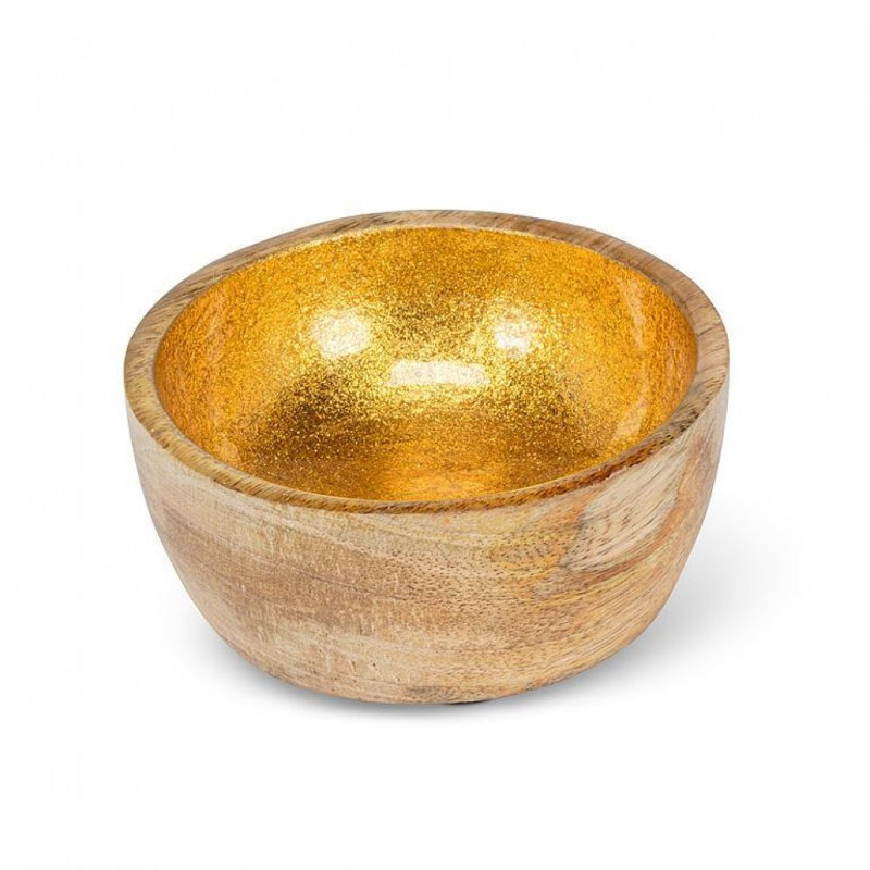 Petit bol en feuille métallique, Gold/Brown