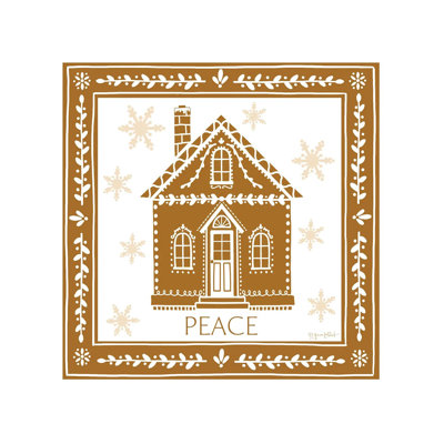 Maison de Noël en pain d'épice - reproduction d'art murale - toile tendue