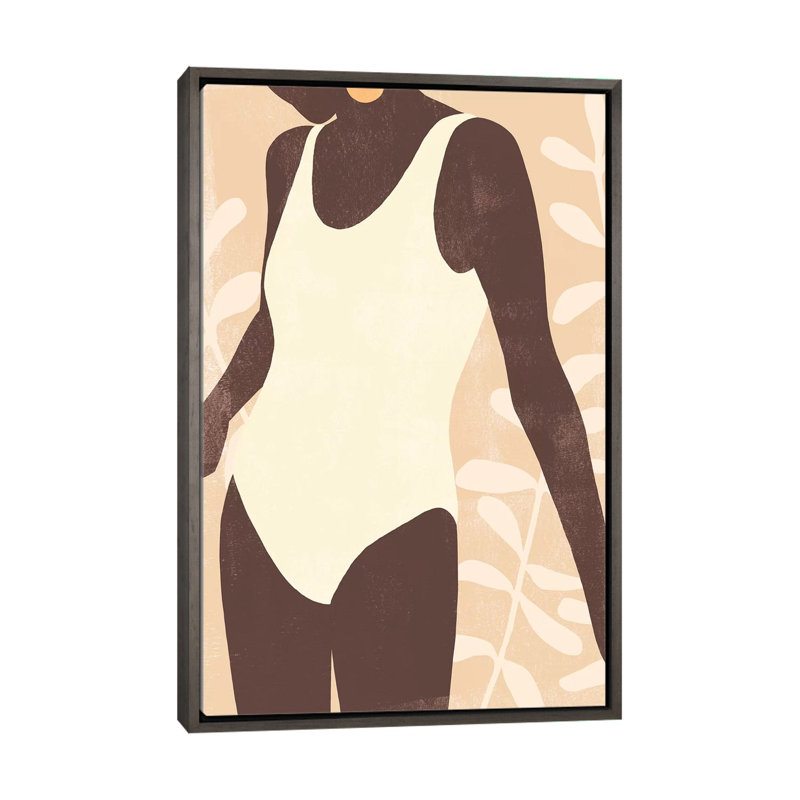 «Sunbather III», reproduction d'art, Cadre en bois rustique foncé, H 60 po x l 40po x P 1,5 po