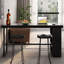 Table de bar droite noire en bois massif et fer