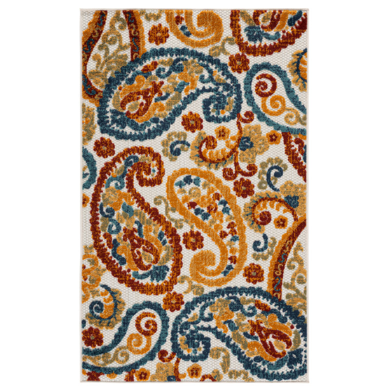 Tapis intérieur / extérieur Schneck Performance Paisley, Rectangulaire 3 pi x 5 pi