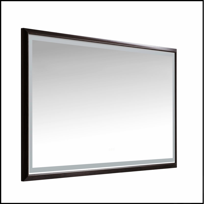 Miroir de salle de bain à DEL avec cadre en aluminium, miroir de meuble-lavabo mural, antibuée, mémoire, 3 couleurs, gradation continue
