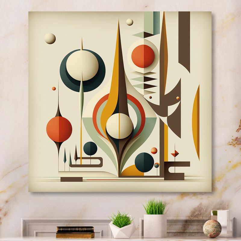 Art mural encadré rétro Mid-Century, L 16 po x H 16 po