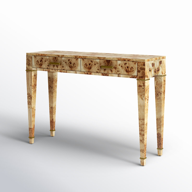 Kai 2 Drawer 45" Burl Wood Console Table, Natural